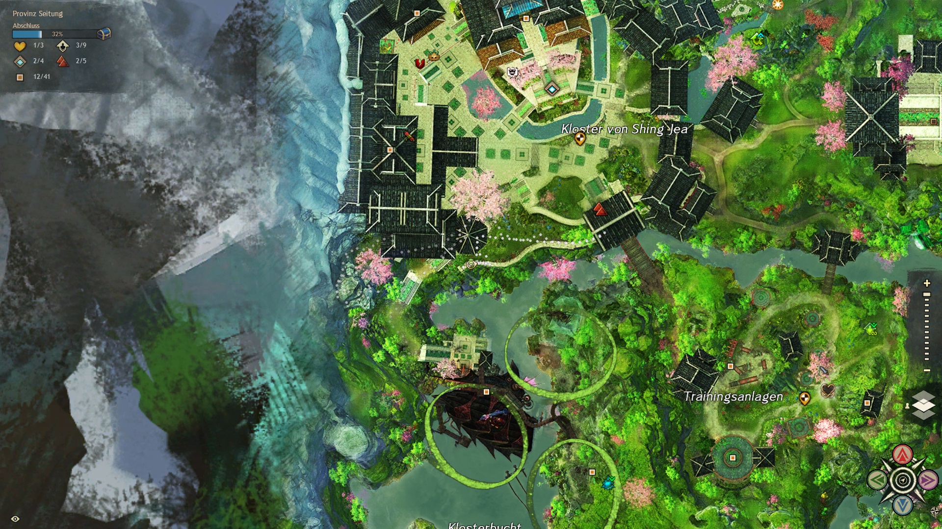 Schatztruhe Kloster von Shing Jea Rennen Map