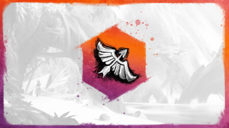 Ein beflügelter Pfeil. Auf dem bekannten Hintergrund.