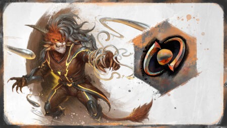 Amalgam Symbol mit einem Charr der flüssiges Metall beschwört