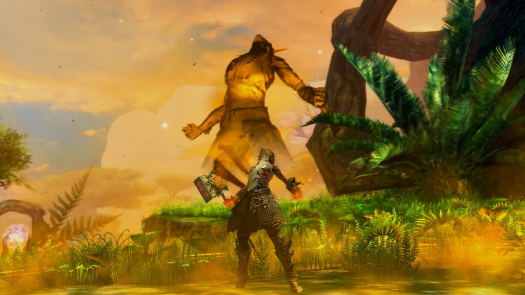 Medium Sylvari heult mit einem Wolfsgeist