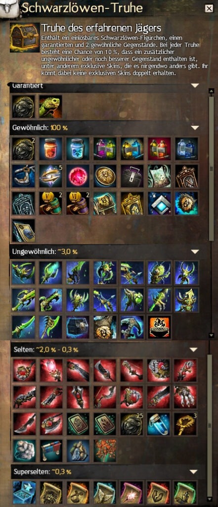 truhe des erfahrenen jägers