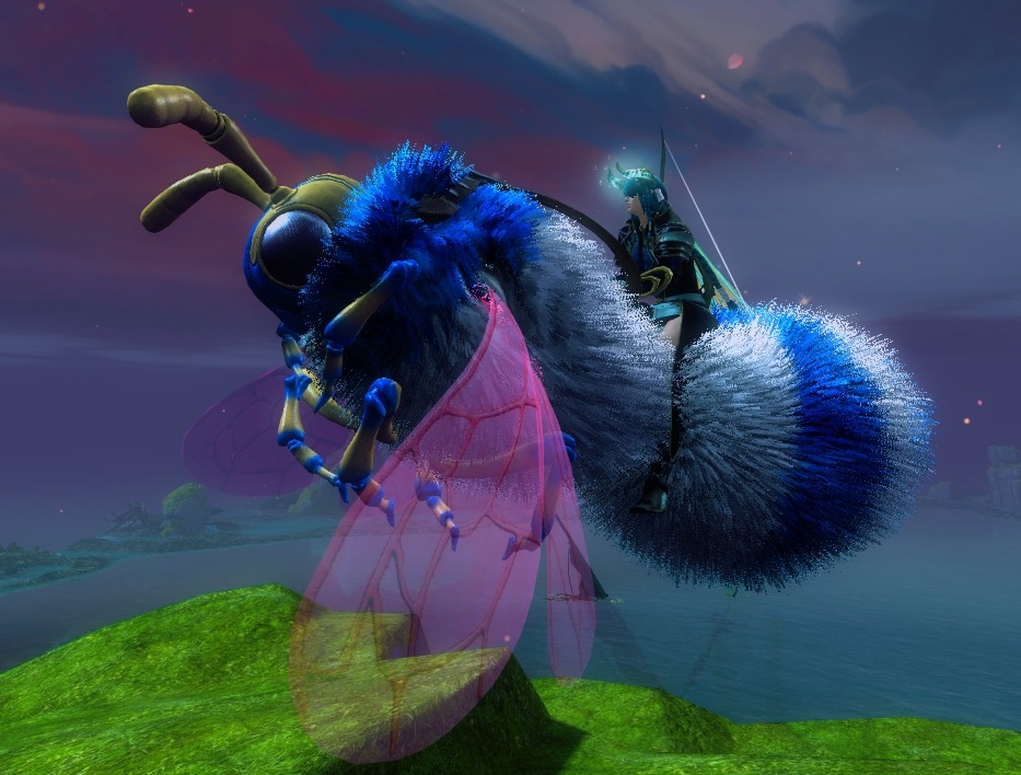 Flauschige Biene-Schweberochen gefärbt