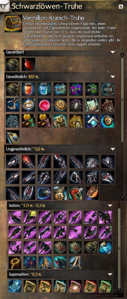 Vermillion-Kranich-Truhe