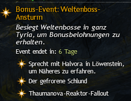 Weltboss Ansturm Anzeige