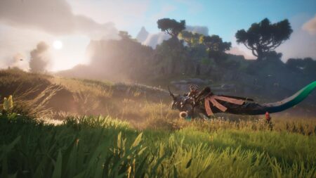 Guild Wars 3 Reiter auf Pflanzenreittier in der Steppe
